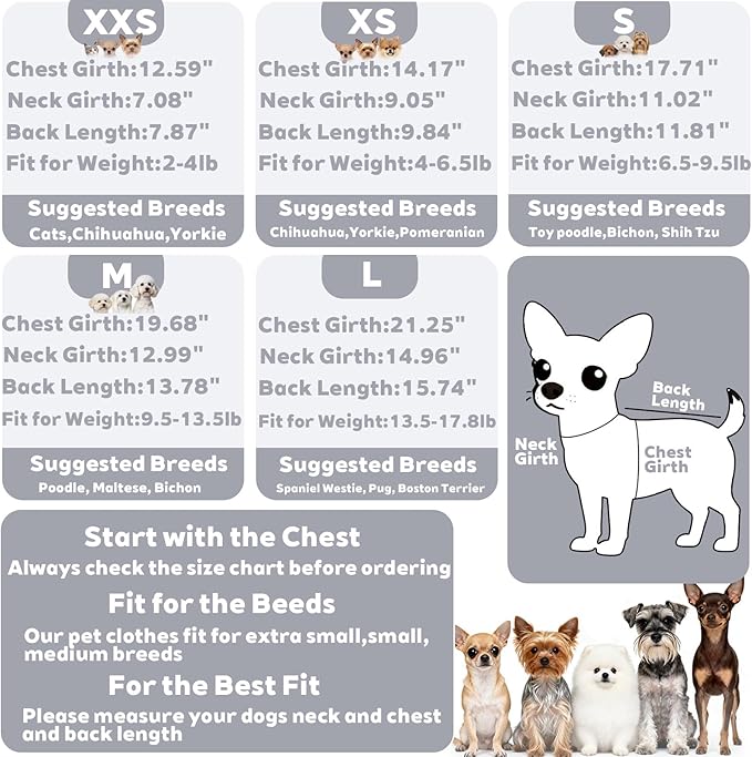Fleece Dog Pajamas Winter Warm Dog Sweater for Small Dogs Thermal Soft Puppy Pjs Coat Stretchy Jumpsuit Doggie Pet Clothes Outfits Cat Apparel (Grey, Small)