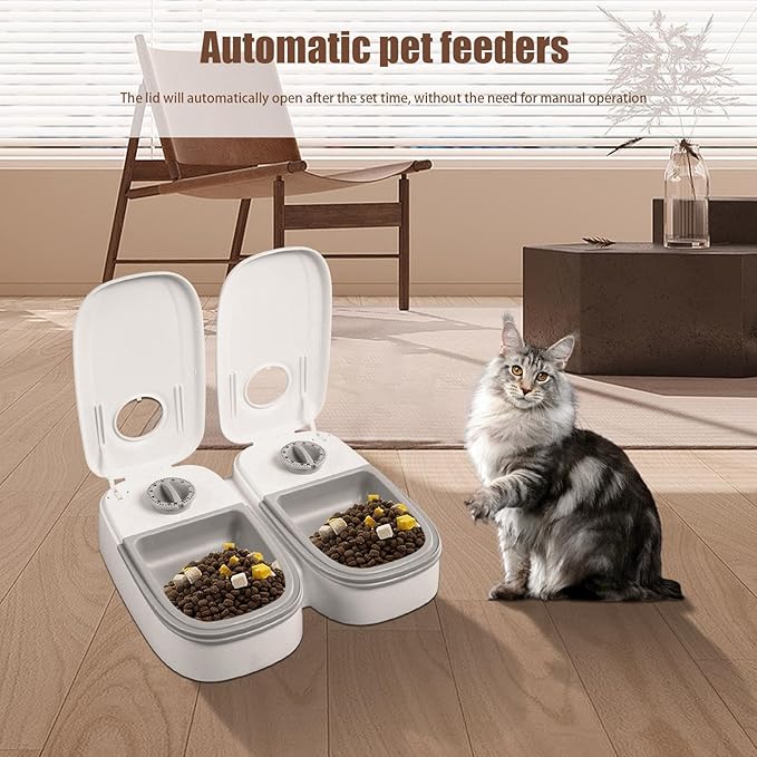 Automatic Dog Feeder - 350ml Non Slip Feeding Storage - Pet Feeder Dog Food Storage Container,for Treat Snack Meals Puppy Small Medium Large Breed Indoor Outdoor Apartment Balcony