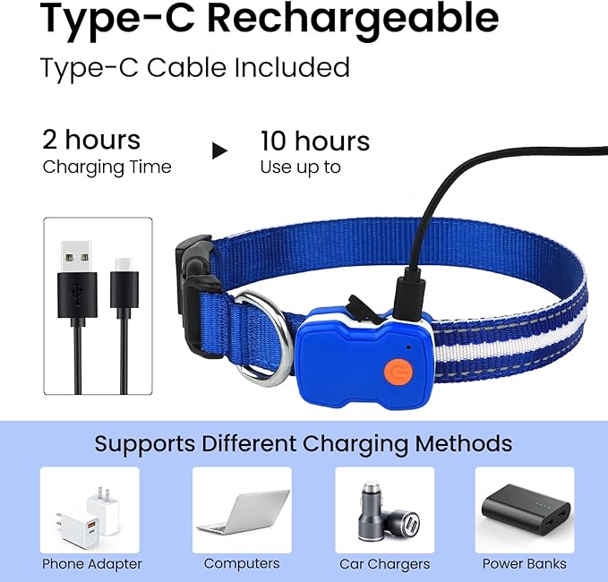 MASBRILL Light Up Dog Collars-RGB Led Collar for Dogs Rechargeable Lighted Dog Collar Water-Resistant Colorful Glow in The Dark Dog Collars for Night Walking
