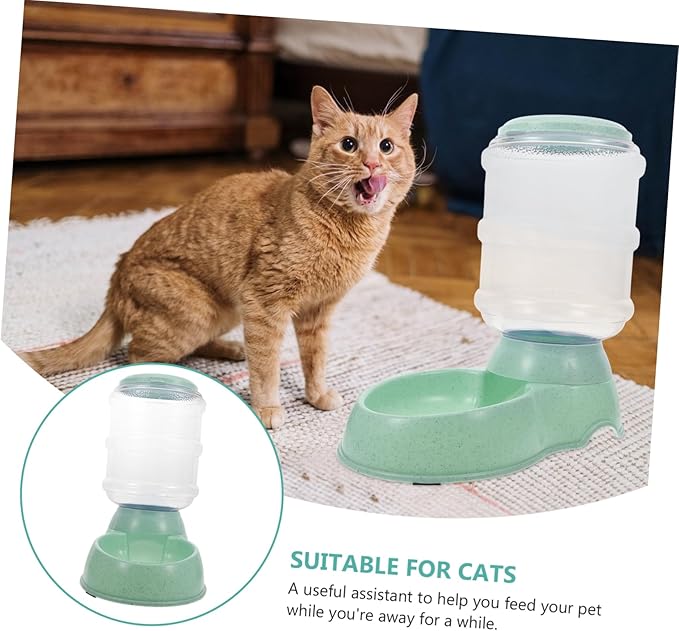 VANZACK Automatic Pet Feeder for Cats Dogs Capacity Food Dispenser Light Green Convenient Feeding for Busy Pet Owners Practical and Home Decor