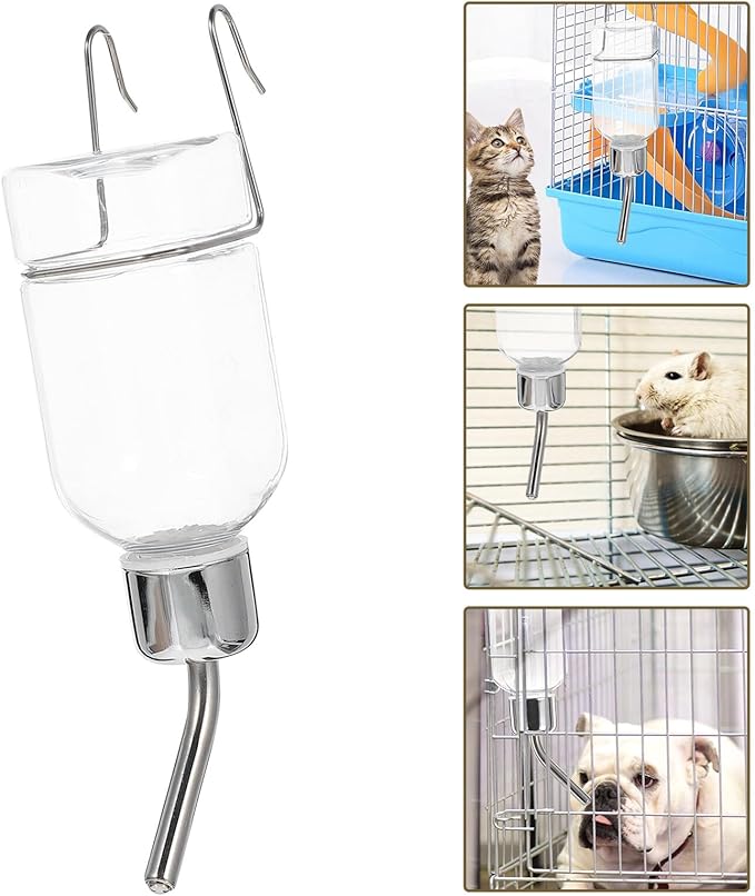 Kisangel Pet Hanging Water Dispenser Large Automatic Water Bottle Feeder for Dogs Rabbits Travel Portable Dog Feeding Tool Stable Hanging Design