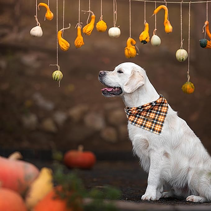 Elegant little tail Dog Bandana, Fall Dog Scarf Dog Bandana Halloween Adjustable Dog Scarf Handkerchief Boy Girl Dog Bibs Scarf for Square Dog Kerchief for Small Large Dogs