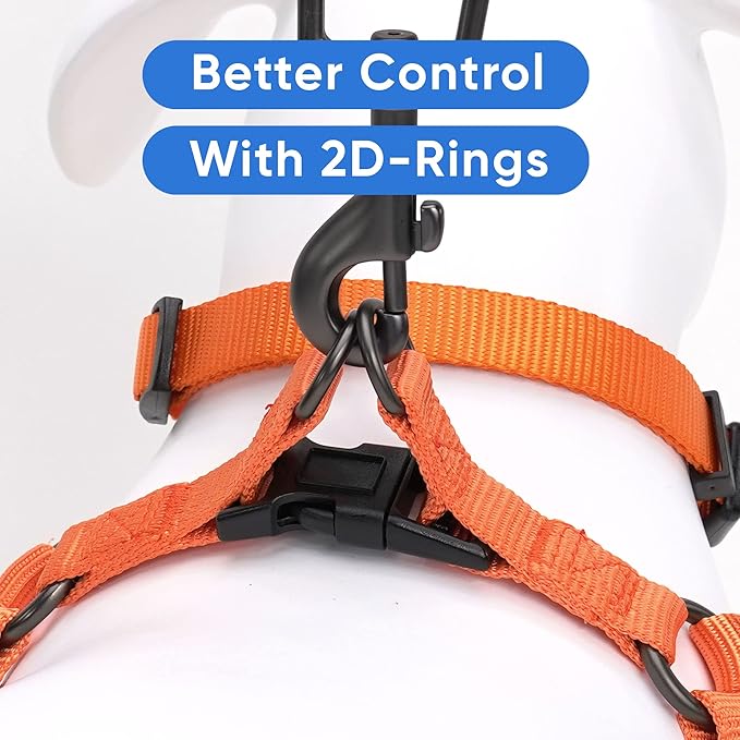 Pawtitas Personalized Dog & Puppy Harness Extra Small Orange Custom ID Tag Adjustable No Pull Vest