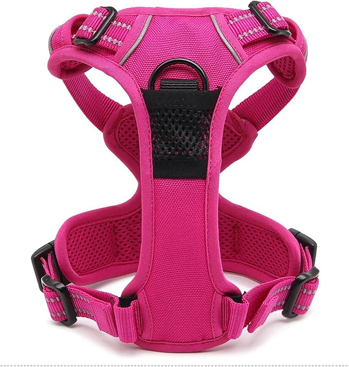 TRUE LOVE Adjustable No-Pull Dog Harness Reflective Pup Vest Harnesses Comfortable Control Brilliant Colors TLH5651(Fushcia,S)