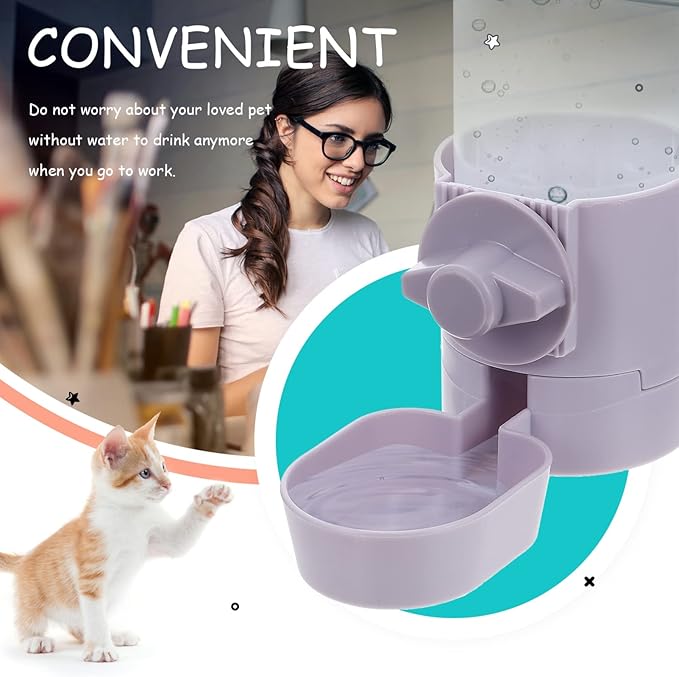 DOITOOL Hanging Pet Automatic Waterer Easy to Compact Pet Water Dispenser for Dogs and Cats for Indoor Use Prevents Thirst While You Re