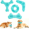 Dog Toys 4 Pack for Aggressive Chewers, Multifunctional Teeth Cleaning and Gum Massage for Puppy, Chew Toys with Natural Rubber for Small and Medium Dog(Blue)