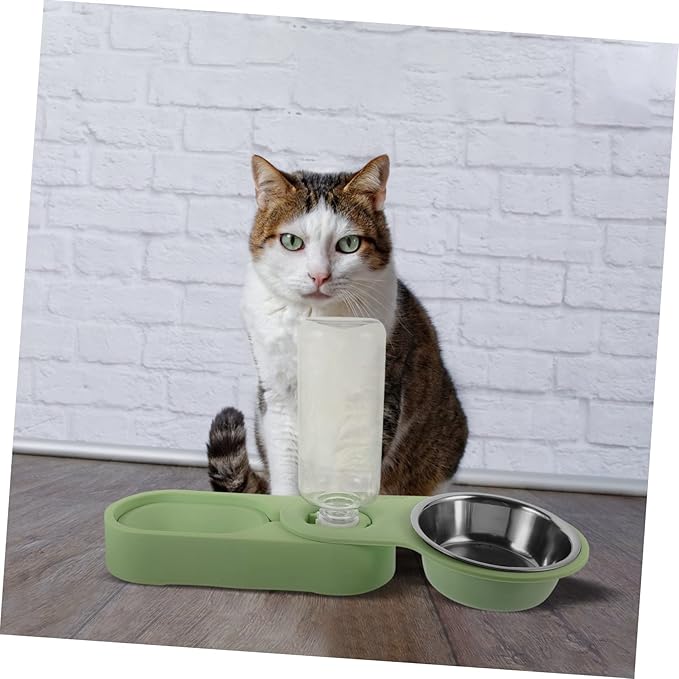 Automatic Pet Feeder Dual Bowls Rotating Wall Corner Design Easy Cats and Dogs Non-Leak Practical Pet Feeding