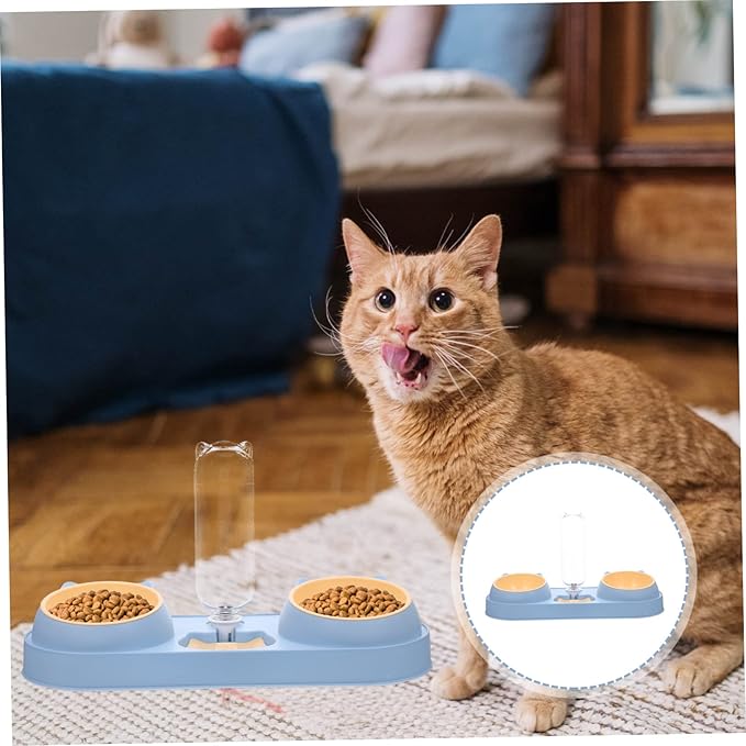 SUPVOX Dog Food Dispenser Automatic Feeder Plastic Bowl for Cats Dogs Elevated Cat Bowl