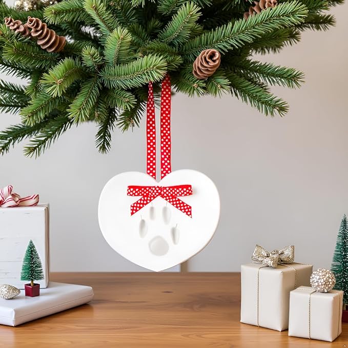 Pearhead Pet Paw Print Valentine’s Ornament Kit – Heart-Shaped Clay Pawprint Keepsake for Dogs & Cats, DIY Valentine’s Day Pet Gift & Memorial