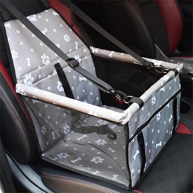 ASkinds Dog Car Seat Puppy Portable Pet Booster Car Seat with PVC Support Pipe, Anti-Collapse Elevated Car Seat for Small to Medium Dogs Cats Pets(Gray)