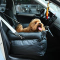 Dog Car Seat for Small & Medium Dogs, 3 in 1 Waterproof Soft Leather Dog Car Bed with Harness Clip, Travel Bed & Carrier Bag for Pets, Fits Pets Up to 35 lbs (Navy Blue, Small & Medium)