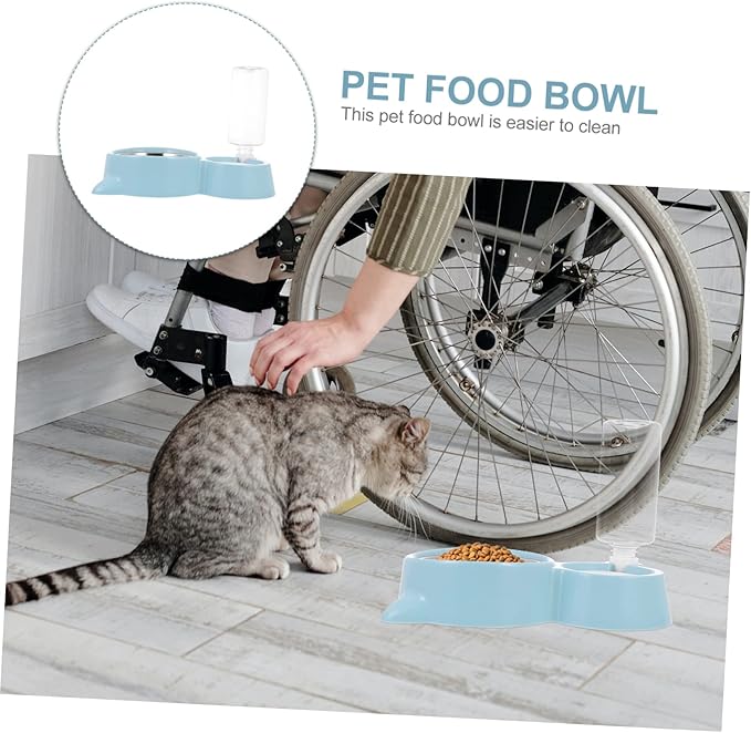 Happyyami 1pc Automatic Dog Water Dispenser Pet Feeding Tool Bowl for Dogs and Cats Capacity Easy to Dual Use Water Food Container Cat Ear Design