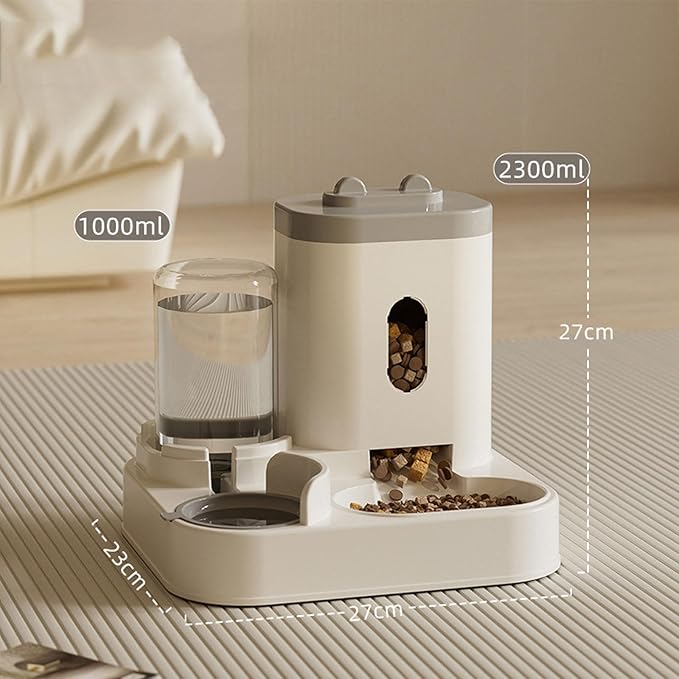 Pet Feeder Fully Automatic Feeder Food and Water Integrated Dispenser 1 L Water Dispenser & 2.3 L Food Storage Bucket Pet Supplies Pets Supplies(Blue)