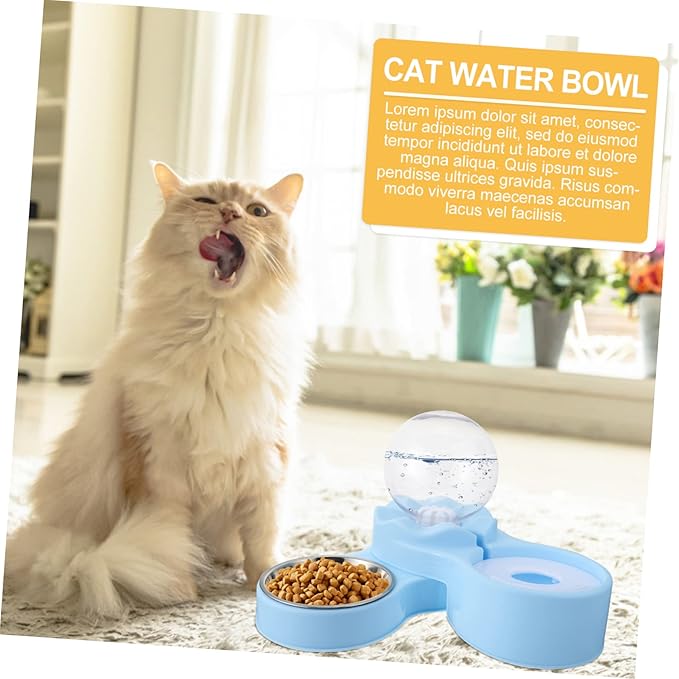 1pc Rotatable Cat Water Fountain Automatic Dispenser Food Bowl for Cats Easy to Lightweight Design for Indoor Use