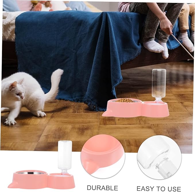 GANAZONO 1pc Automatic Pet Water Feeder Bowl Cat Dog Food Dispenser Easy to Detachable Design for Home Use Cat Ear Shape