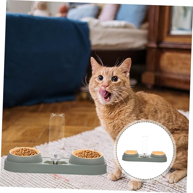 POPETPOP Material Dog Automatic Feeder No Spill Water Bowl Pet Food Dispenser Cat Eating Bowl Random Style