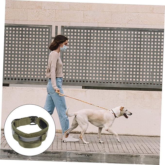 Milisten Adjustable Reflective Dog Collar for Dogs Comfortable Padded Design Buckle for Outdoor Use Heavy-Duty and