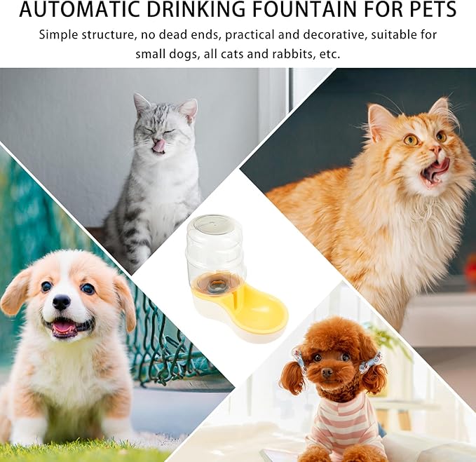 Automatic Pet Water Feeder Water Bowl Cream Yellow Pet Supplies for Dogs and Cats Indoor Use