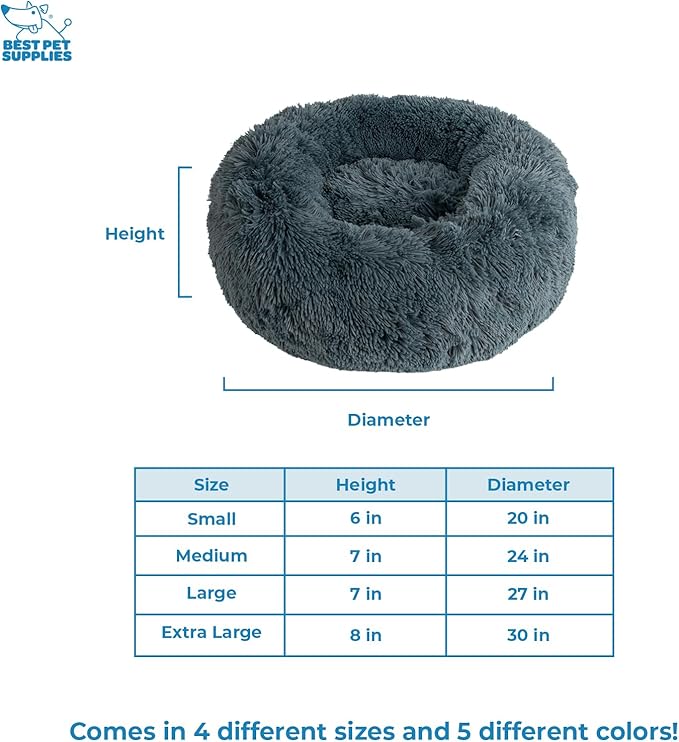 Best Pet Supplies Dog House Bed Crate Mat Tent Indoor Round Soft Plush for Small, Medium, and Large Breeds - Dark Gray 20 x 20 x 6"