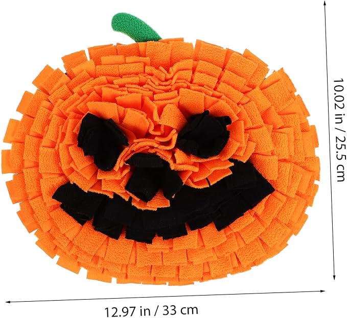 Dog Snuffle Mat Pumpkin Shape Pet Sniffing Toy Mental Stimulation Orange Color