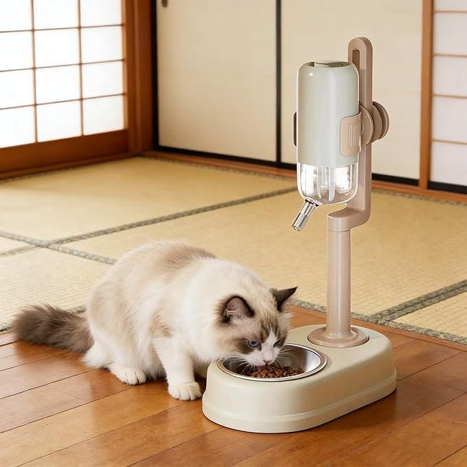 Food Water Automatic Feeders, Automatic Dog Bowl Dispenser, No Drip Easy Clean Pet Feeder, Durable Small Animal Feeding Tool, Dogs Cats Puppies Rabbits for Dogs Cats Puppies Rabbits (Yellow)