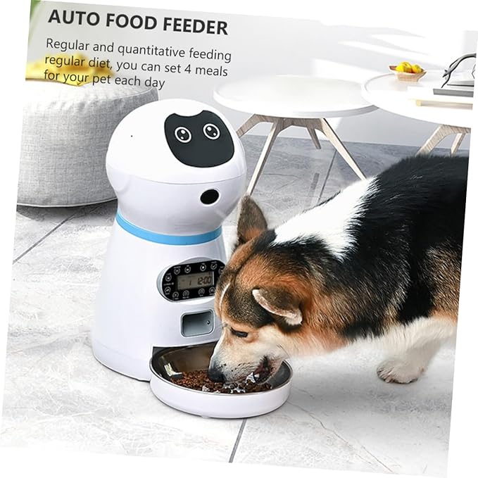 Kisangel 1set Intelligent Cat Feeder Digital Timer Automatic Pet Food Dispenser for Timed Feeding Capacity and Continuous Food Supply for Cats and Dogs