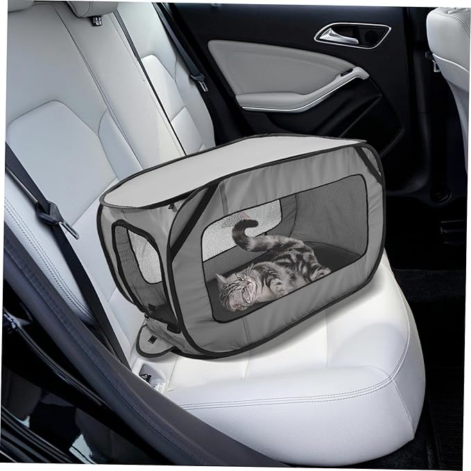 Portable Dog Car Bed Washable Pet Travel Kennel for Dogs Cats Sturdy Comfortable Outdoor Indoor Use for Car Seats Grey