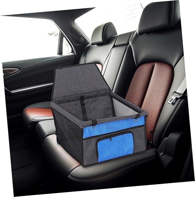 POPETPOP Front Pocket Dog Car Seat Breathable Pet Travel Seat for Dogs Cats Easy to Install Console Design Fits Car Models Removable Washable for Year Comfort