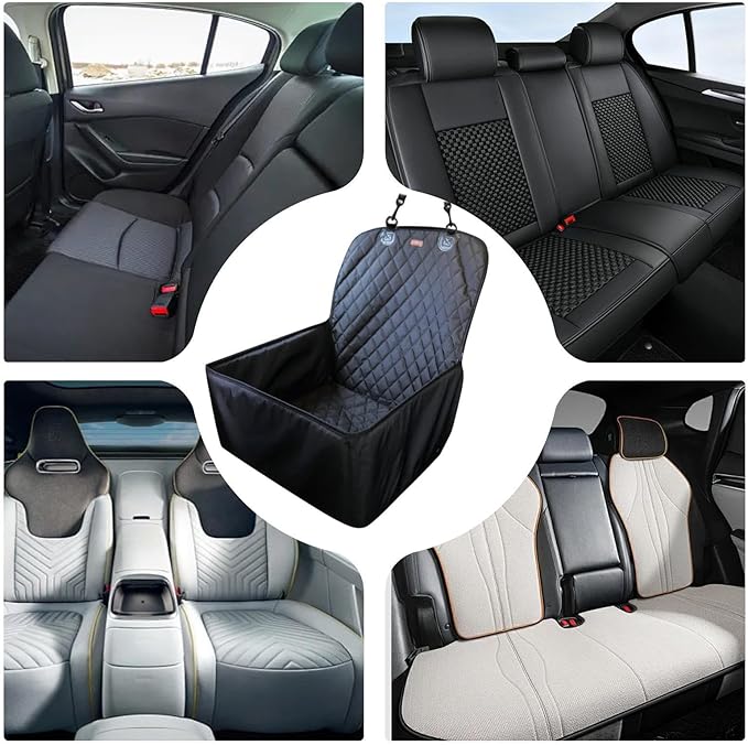 Car Seat Pet Mat, Non-Slip Washable Fabric, 58x45x45cm, Dog Car Seat, Cat Travel Chair, Dog Booster Bed, for Small Medium Dogs Puppy Kitten Travel Back Chair Protection Road Trip Comfort