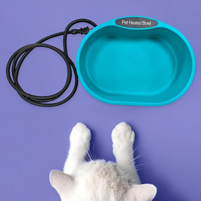 Heated Pet Feeder, Thermostatic, with Anti Cable, 3.7 L, Automatic, for Outdoor Use, Ideal for Climates