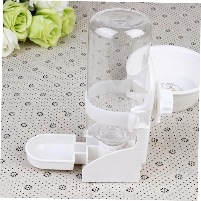 Happyyami 500ml Automatic PET Drinking Water Dispenser Leakproof Feeder for Hamster Guinea Pig Dog and Cat Cage Mounted Water Bottle Stand