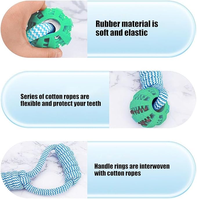 Dog Rope Ball Toy - Large Breed Dog Toy | Pet Interactive Rope Ball | Ropes Balls Dogs Large Breed | Interactive Food Dispenser String | Cotton Knot, Pet Chew Supplies for Easy Throwing
