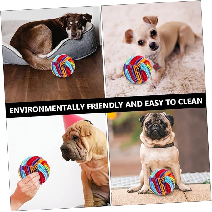 Didiseaon 2pcs Pet Dog Sniff Training Balls Interactive Snuffle Toy for Puppies Chewing Fun Encourages Foraging Skills Diameter White Red Green