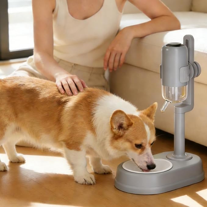 Genérico Water Dispenser for Cats – Adjustable Height Drinker – 750 ml – Non-Drip Standing Drinker for Pets – for Small Animals, Hamster, Squirrel, Hedgehog and