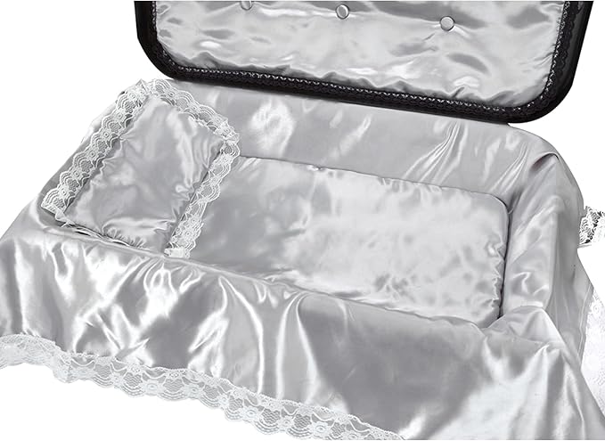 Pet Memory Shop Elegance Pet Casket – Safe, Durable & Elegant Memorial Burial Box for Dogs, Cats and Pets, Thoughtful Pet Loss Gift – Ideal for Honoring Your Pet’s Memory – (Large – Black/Silver)