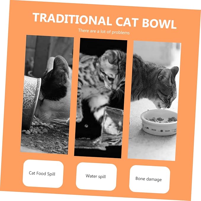 Kisangel Automatic Pet Water Dispenser Dog Food Bowl Feeding Station for Home Non Slip Design Unique Decorative Pet Feeder Suitable for Dogs and Cats