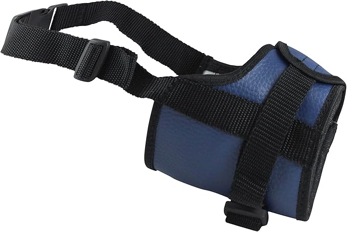 Adjustable Dog Muzzle 6 Sizes Blue (XS: 5.5"-7.5" Snout Circumf.)