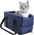 Pet Safety Booster Seat, Center Console Car Seat for Small Dogs Cats, Puppy Armrest Booster Seat, Pet Washable Travel Armrests Bed Bag, Removable Dog Car Seat for Small Pets Up to 13 Lbs (Navy Blue)