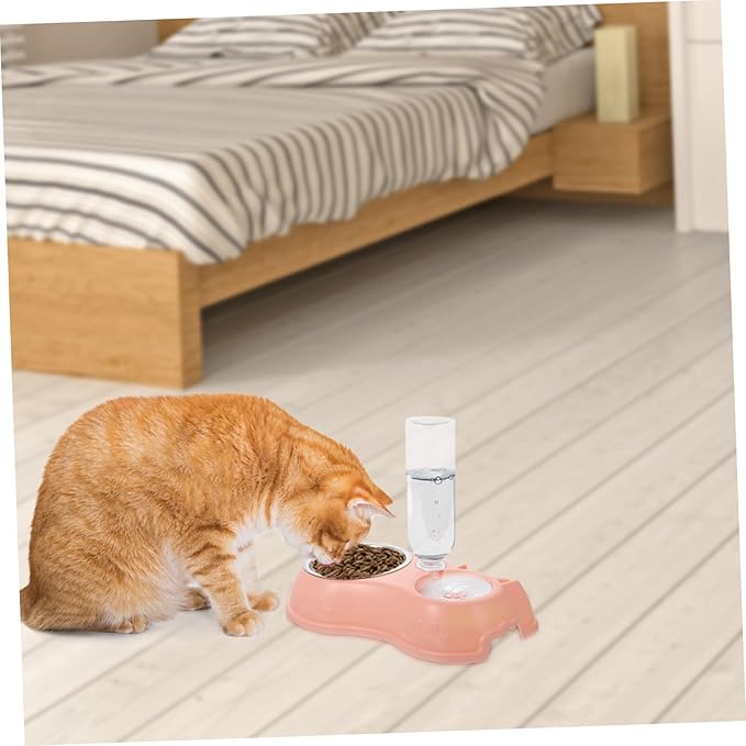 1set Automatic Pet Feeder Dual Bowls Detachable Water and Food Dispenser for Cats and Dogs Convenient and Easy to Design for Daily Feeding