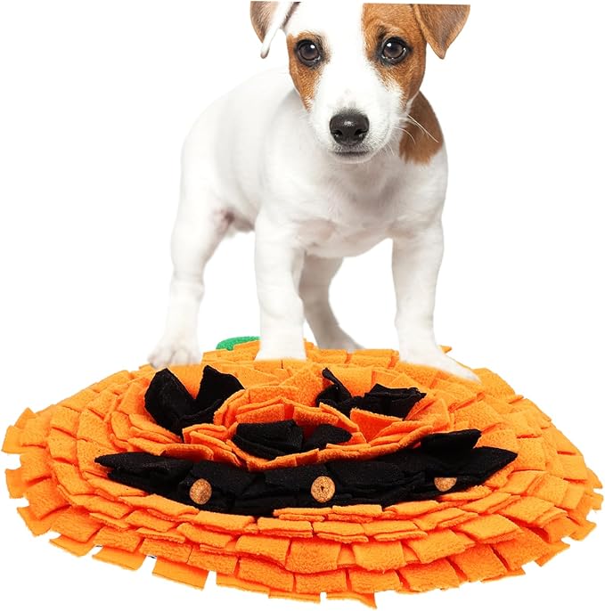 Dog Snuffle Mat for Large Breeds Pumpkin Shaped Sniffing Feeding Bright Easy to Engaging Pet Foraging Mat for Fun and Freshness
