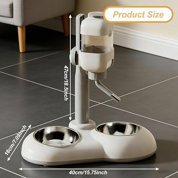 Standing Water Dispenser for Pets, Automatic Food and Water Dispenser for Cats, and Kittens, Brown