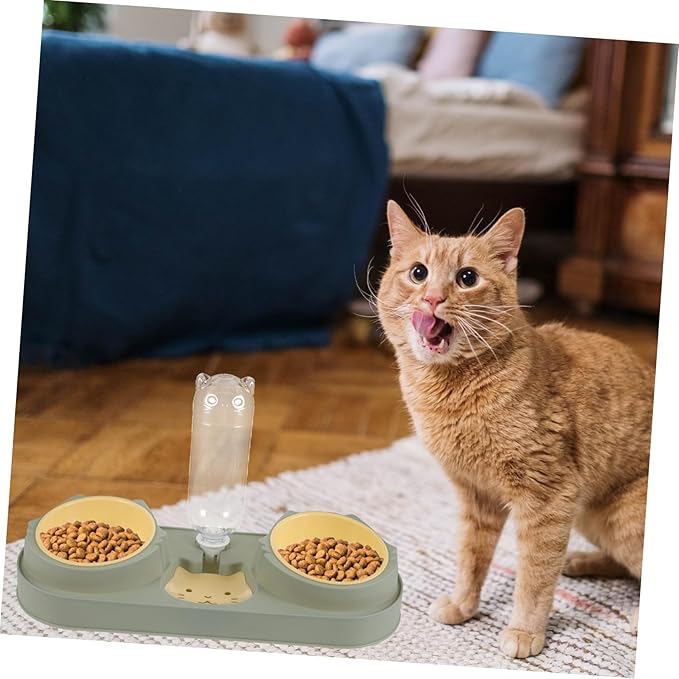 Happyyami Cat Slow Feeder Automatic Dog Bowl Raised Platform Pet Feeder and Drink Random Style