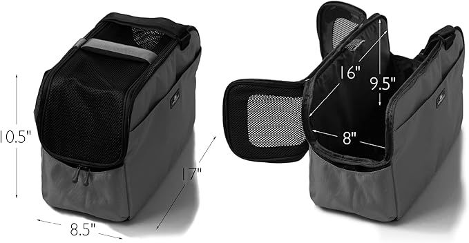 Sleepypod Atom - Airline Approved Pet Carrier and Crash-Tested Car Seat for Cats and Dogs up to 12 lbs. (Charcoal Gray)