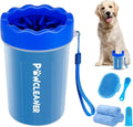 Professional 7 in 1 Dog Paw Cleaner for Dogs - Includes 1 Portable Paw Washer, 1 Bath Brush, 2 Dog Toothbrushes and 3 Absorbent Towels Note: Fits Paws 1.5 to 2.5 Inches Wide (Medium, Navy Blue)