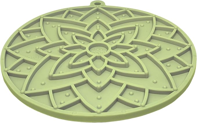 SodaPup Lotus eMat – Durable Enrichment Feeder Made in USA from Non-Toxic, Pet-Safe, Food Safe Rubber for Mental Stimulation, Avoiding Overfeeding, Fresh Breath, Digestive Health, Calming, & More