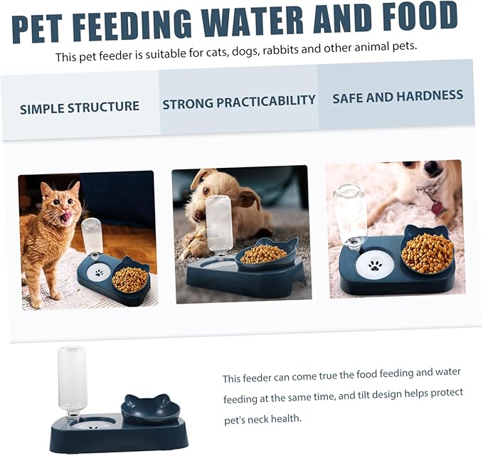 Automatic Pet Water Dispenser with Stable Base Detachable Design and Premium for Cats and Dogs Spill-Resistant Puppy Food and Water Bowl Easy to Clean