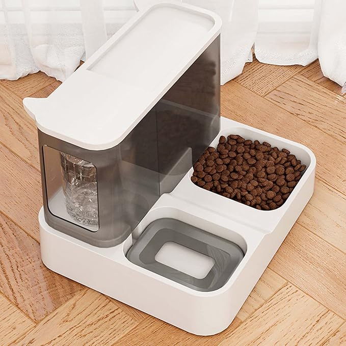 Practical Dog Water Food Bowl Dispenser for Pet Lovely 2 in 1 Feeder Container