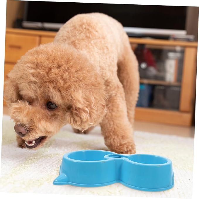 Double Dog and Cat Bowls with Automatic Water Dispenser Portable PET Feeding Set for Dogs and Cats Food-Grade Non-Slip Base for Home and Travel