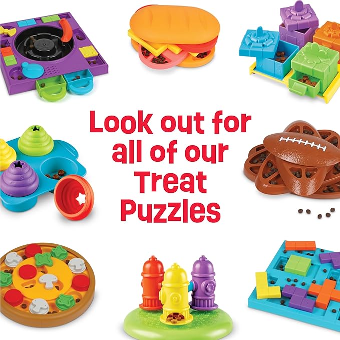 Brightkins Spinning Hydrants Treat Puzzle - Interactive Dog Toys, Treat Puzzles for Dogs Medium