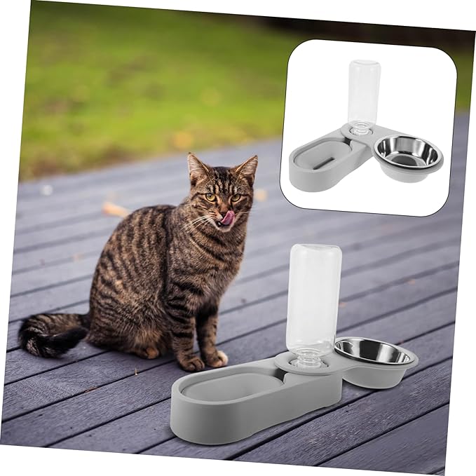 Pet Feeder with Stainless Steel Bowls Rotating Corner Design Automatic Water Dispenser for Dogs and Cats Easy to Clean and Practical Pet Feeding